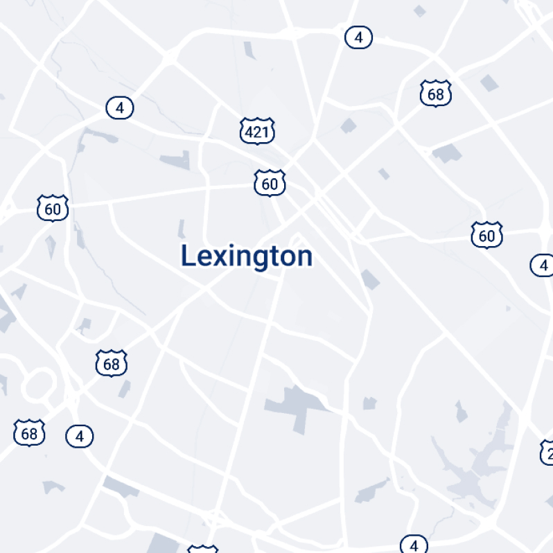 Map of Lexington, KY