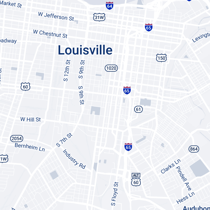 Map of Louisville, KY